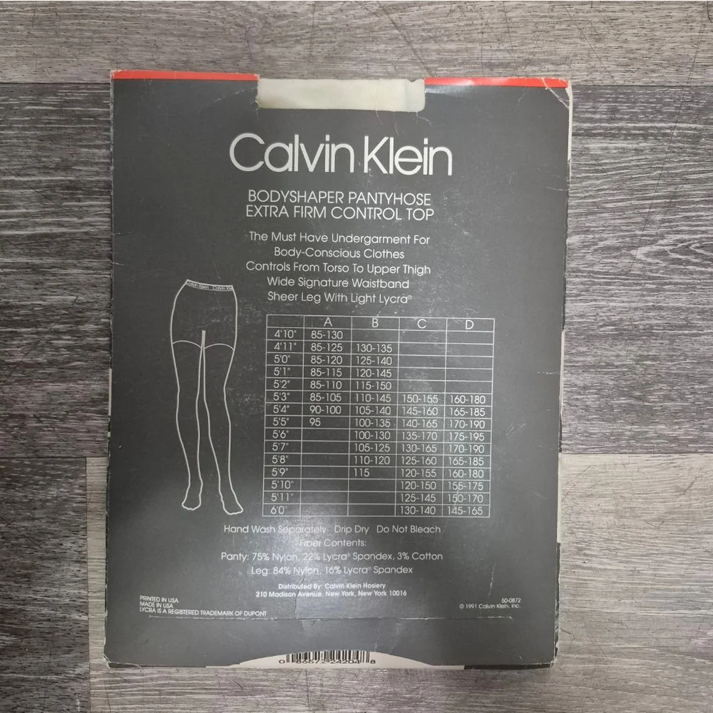 Vintage Calvin‎ Klein Ultra Sheer Light Lycra Pantyhose Control top Size C Ivory